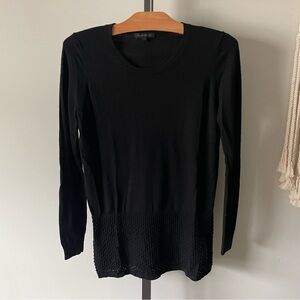 Ca Va De Soi Montreal 100% Superfine Super 160 Wool Sweater 15.5 Microns Black